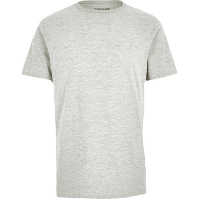 Grey marl crew neck t-shirt